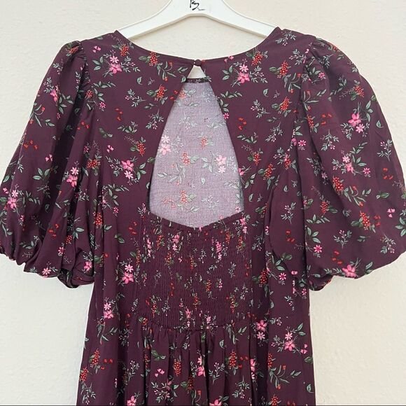 Old Navy Puff Sleeve Floral Maxi Shift Dress Size 2X - Picture 11 of 12